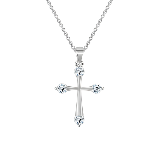 Elegante Silberne Kreuzkette