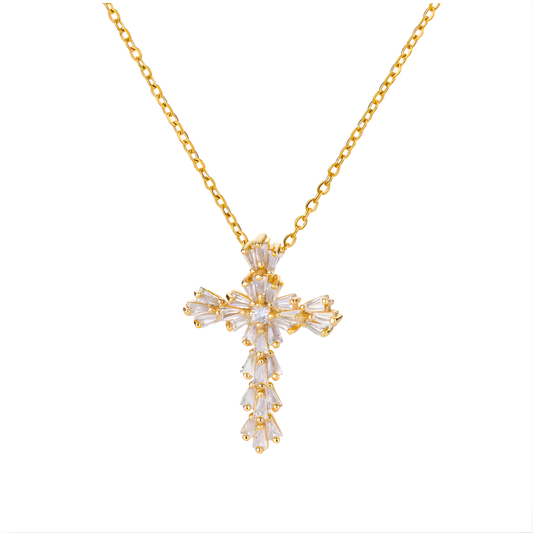 Goldene Schimmer Kreuzkette