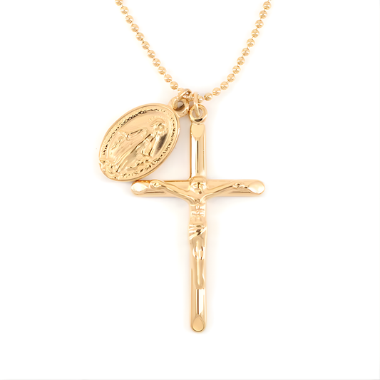 Elegante Goldene Jesus Kreuzkette