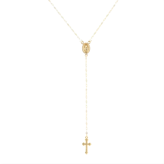 Elegante Goldene Rosenkranz Kette